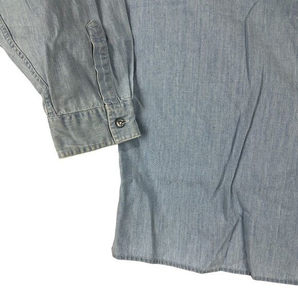 Carroll Reed Women's Embroidered Button Down Shirt Size 14 Blue - Picture 2 of 8